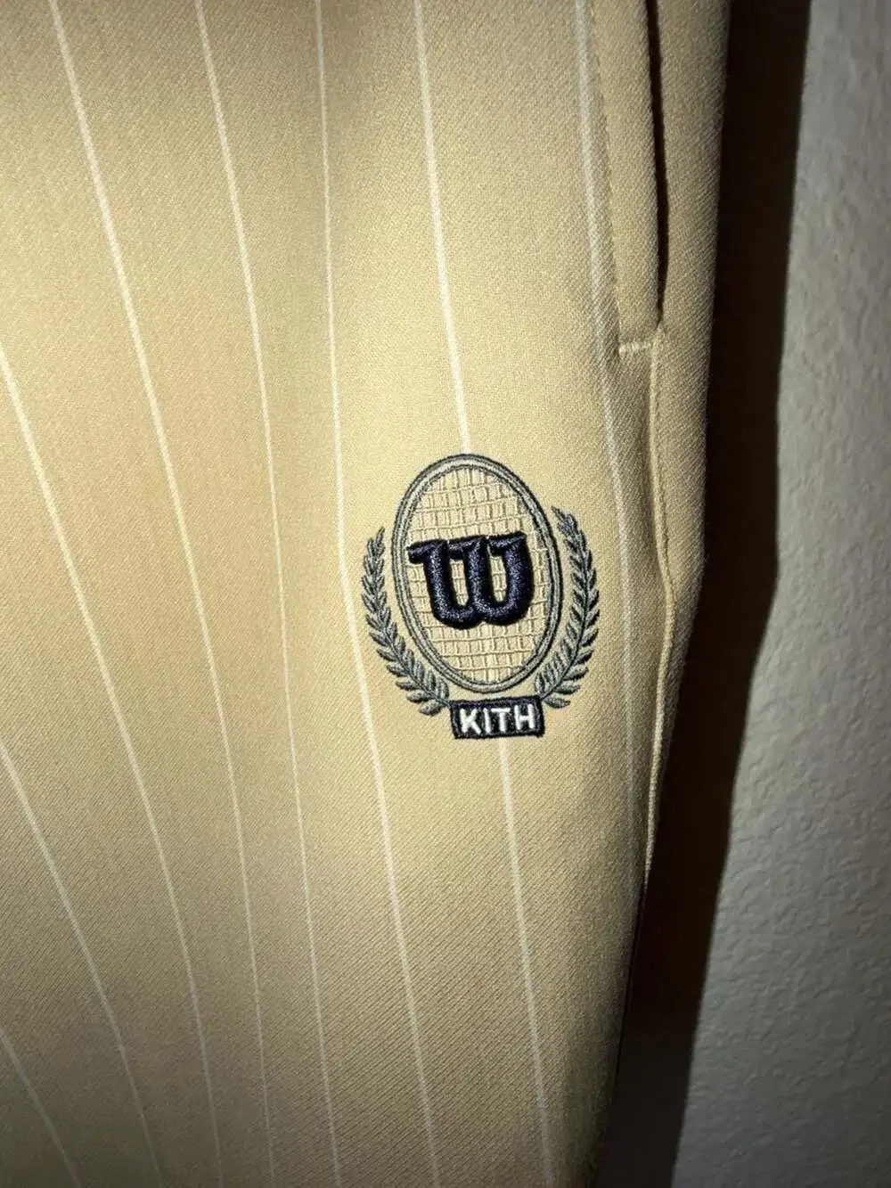 Kith x Wilson Pinstripe Double Knit Chatham Pant in Canvas XL